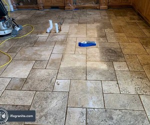 Travertine floor restoration