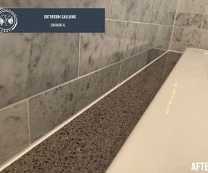 bathroom after caulking
