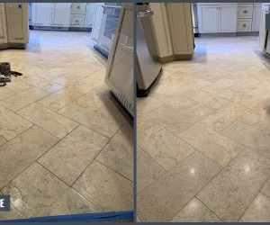 Travertine floor restoration