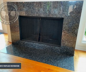 Granite fireplace deep clean, buff and seal