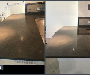 Marble kitchen counter top restoration