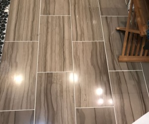 Marble floor etched mark removal