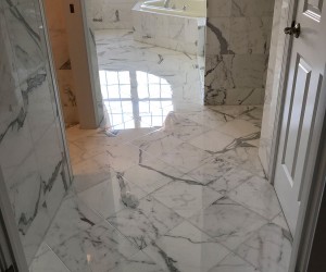 Marble floor polishing