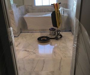 Marble floor polishing and sealing