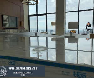 Marble island restoration in Chicago