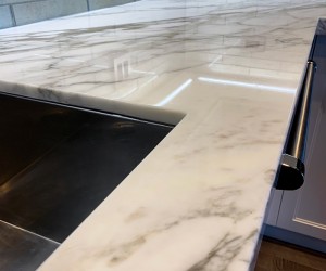 Marble kitchen after restoration