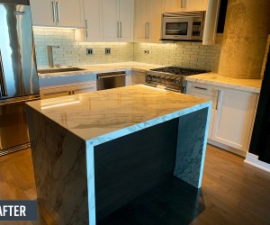 Marble kitchen after restoration