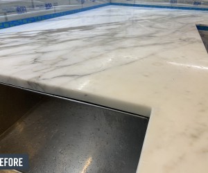 Marble kitchen before restoration