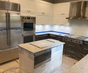 Marble kitchen counter top honing and polishing