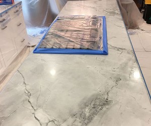 Marble kitchen honing and polishing