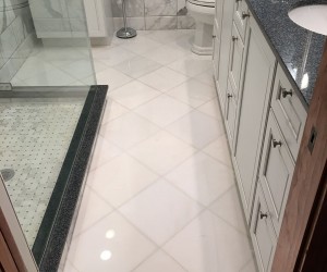 Marble shower floor polishing and sealing