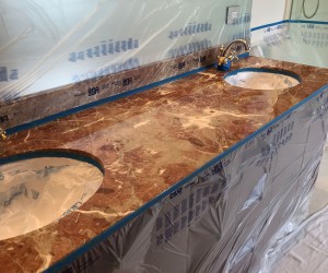 Marble vanity polishing