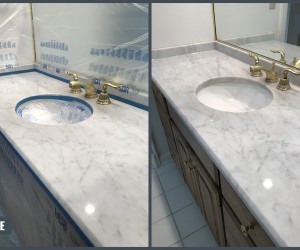 Marble vanity top restoration
