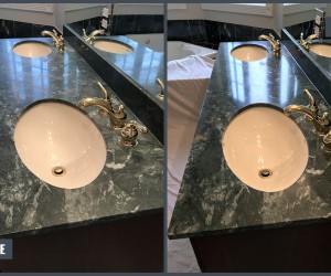 Marble vanity top restoration