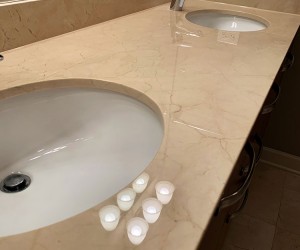 Marble vanity top restoration in Chicago