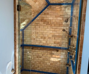 Shower surround - deep clean,  buff and seal