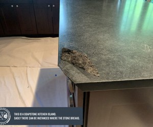 Soapstone kitchen island restoration