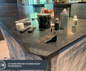 Soapstone kitchen island restoration