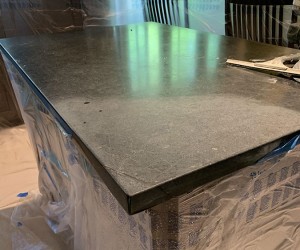 Soapstone kitchen island restoration