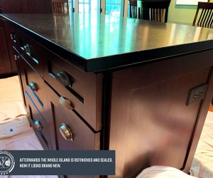 Soapstone kitchen island restoration