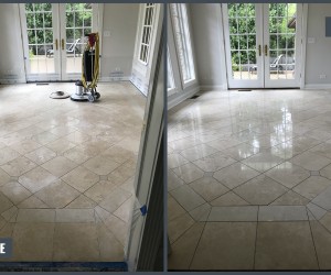 Travertine floor restoration