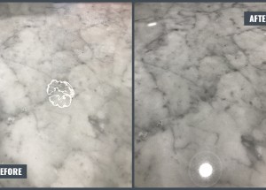 Etched mark removal (Limestone countertop)