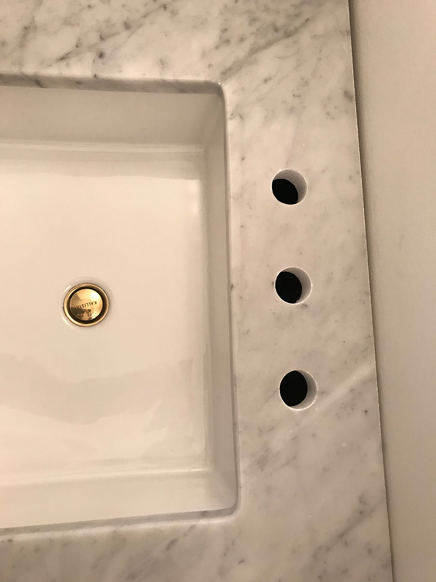 Marble vanity top Scratch removal and restoration